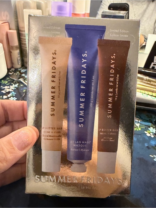 Summer Fridays Other - Summer Fridays Lip Butter & Jet Lag Mask Set - Cream, Blue, Brown